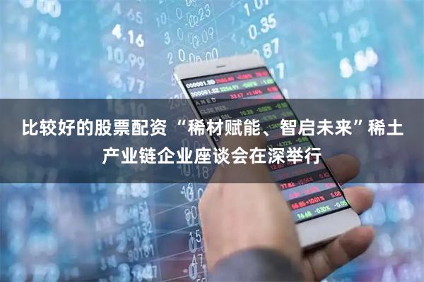 比较好的股票配资 “稀材赋能、智启未来”稀土产业链企业座谈会在深举行